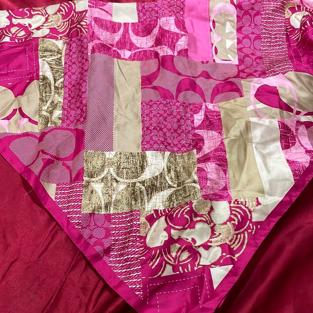 Coach 100% silk pink scarf NWOT